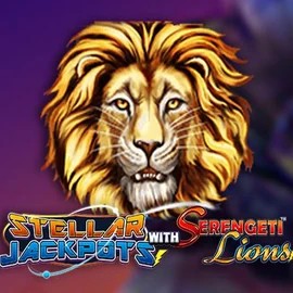 Stellar Jackpots with Serengeti Lions online game logo by Lightning Box Game on leovegascasino.at